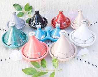 Small Moroccan Tagine: Ceramic Spice Jar, Berber Decor