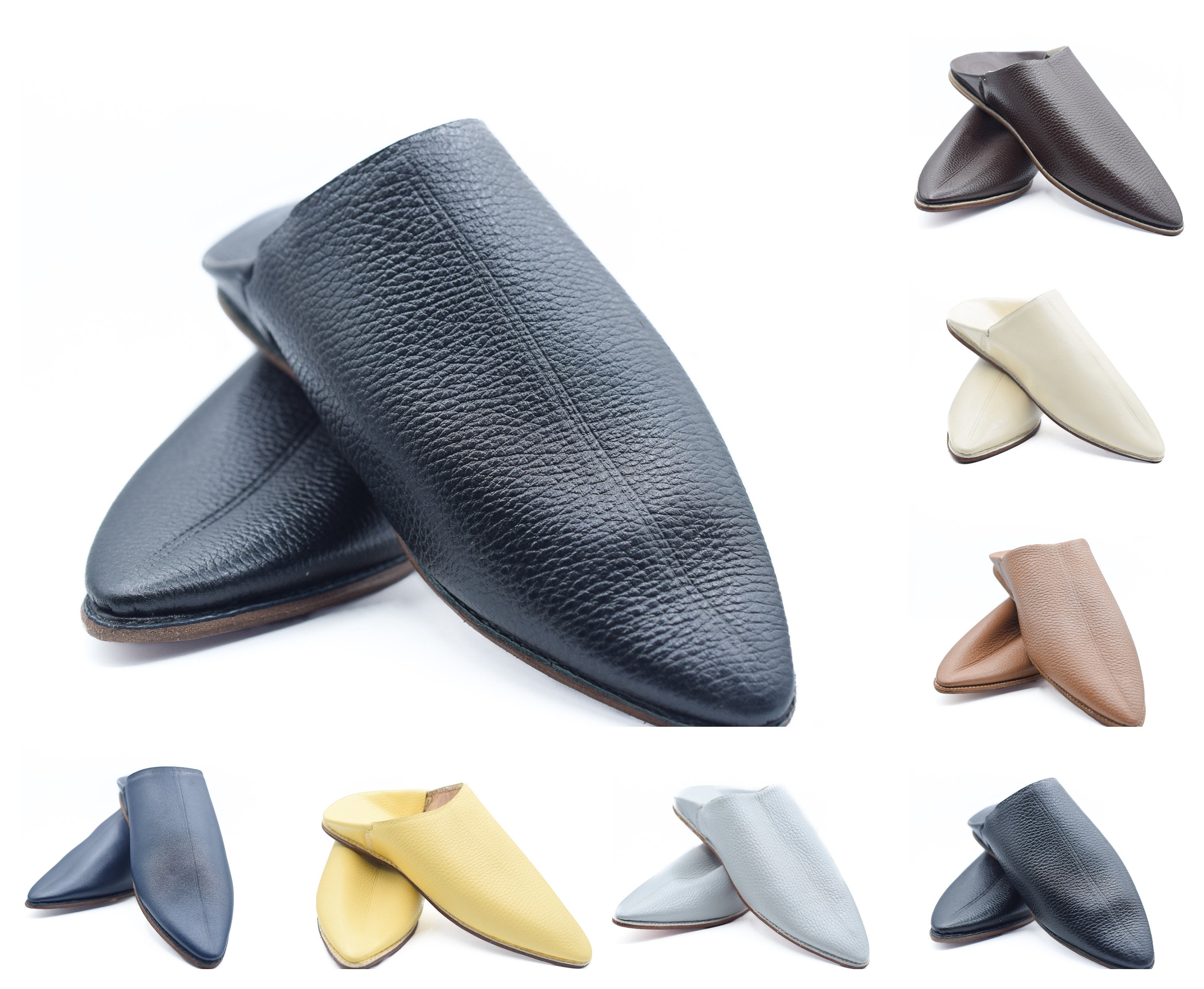 Zapatilla de piel de oveja de hombre, zapatos marroquíes mula, zapatillas Babouche hombre