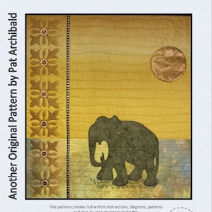 Desert Elephant Art Quilt Digital Download Pattern