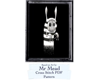 Barry spoonfingers by Mr Mead, cross stitch pattern, cross stitch chart, PDF download