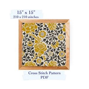 Chrysanthemum flower cross stitch pattern, cross stitch chart, cross stitch, PDF download