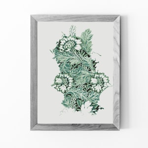 Anemone by William Morris cross stitch pattern, Anemone by William Morris cross stitch chart, PDF download