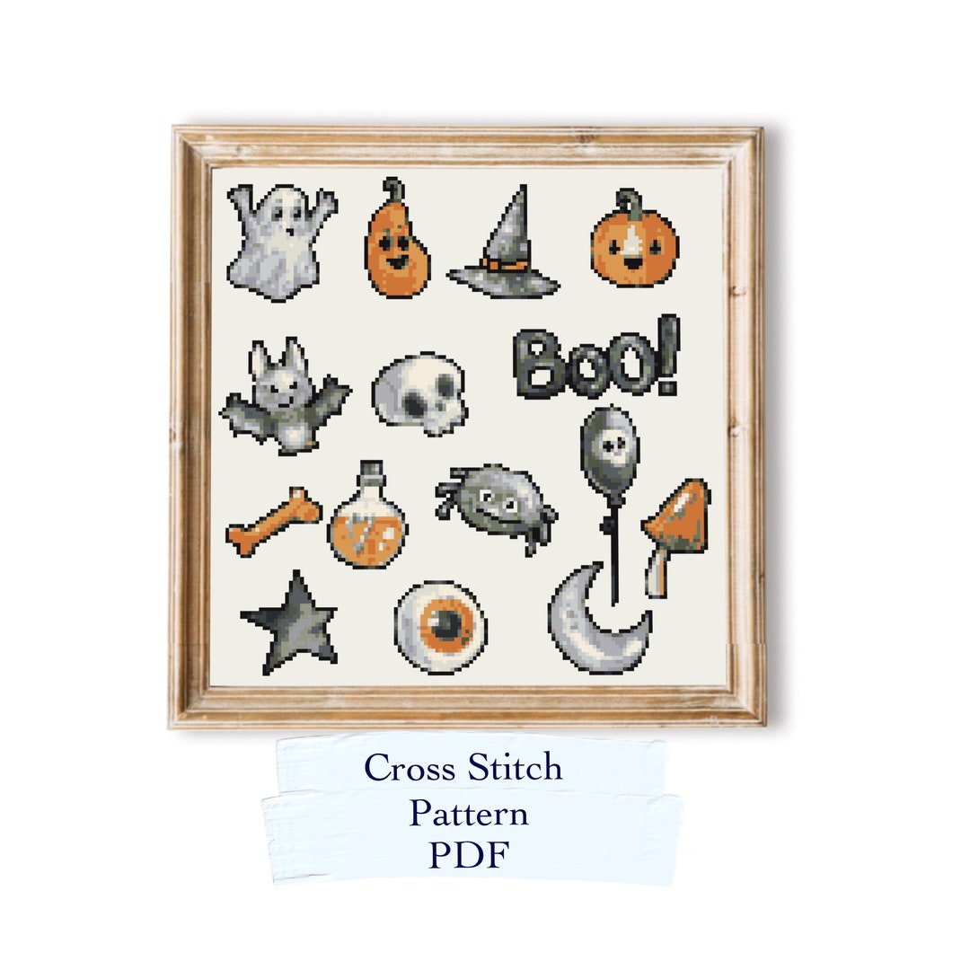 Halloween Cross Stitch Pattern, Cross Stitch Chart, PDF Download - Etsy