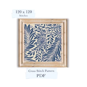 William Morris cross stitch pattern, cross stitch chart, cross stitch, PDF download