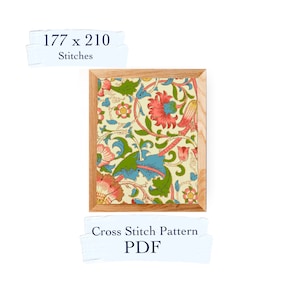 Lodden by William Morris cross stitch pattern, cross stitch chart, pdf download