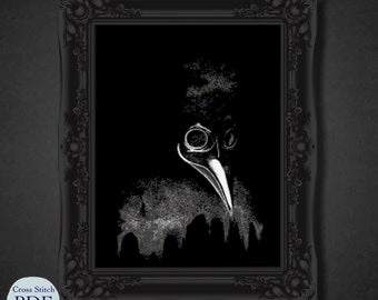 Gothic Plague Doctor Cross Stitch Pattern (PDF Download)