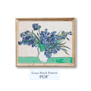 Irises by Vincent Van Gogh cross stitch pattern, PDF download