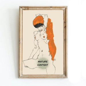Egon Schiele-kruissteekpatroon, staand naakt (pdf-download)