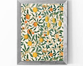 William Morris Fruit Cross Stitch Pattern, Vintage Floral Design (PDF Download)