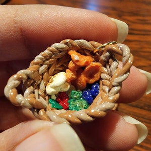 Summertime Foraging Basket Pendant Necklace