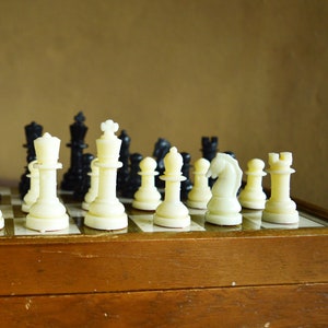 Magnetic plastic chess set. Vintage from USSR