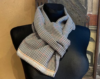 Vintage houndstooth scarf Skinny blanket scarf