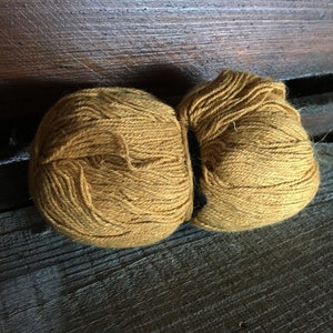 Vintage Mustard Yarn: Wool Cotton Blend, 2mm Macrame Cord