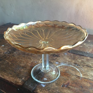 Dark academia decor Vintage glass fruit bowl