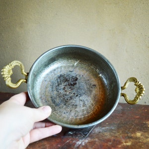 Vintage pan with handless Antique copper cookware