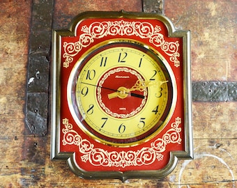 Reloj de pared de granja vintage, reloj de madera, decoración cottagecore