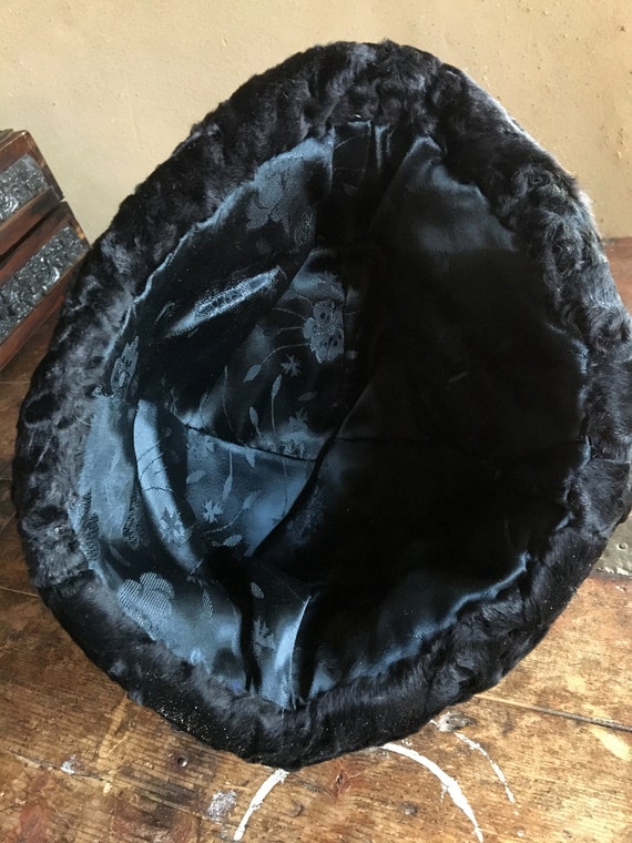 Real karakul fur hat. Russian vintage 1950s hat - image 6