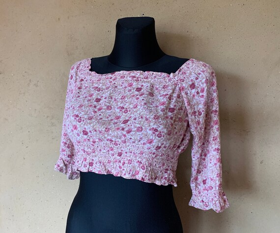 Blusa campesina rosa hotsell
