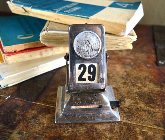 Perpetual Calendar Antique Desk Calendar Metal Office Decor - Etsy