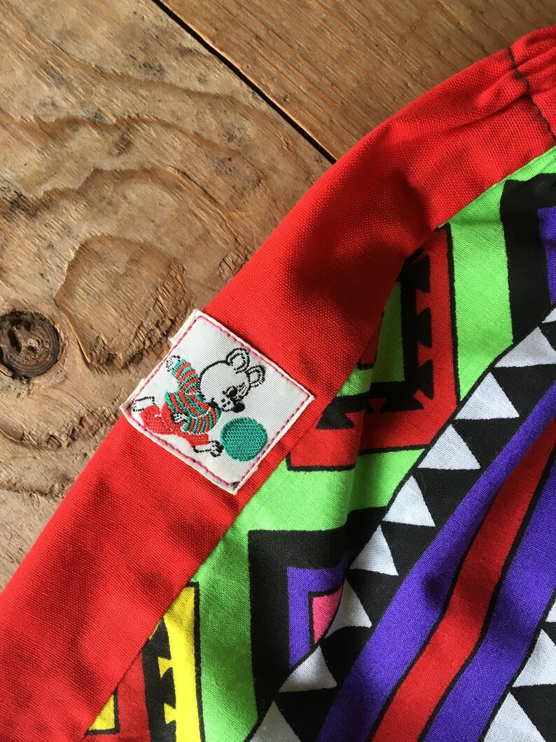 Vintage 90/'s clothing Colorful organic cotton drawstring shorts