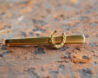 Clip de cravate en fer à cheval vintage Minimalist Gold Barre de cravate soviétique