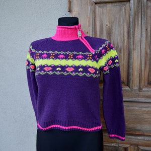 Cottagecore purple sweater. Vintage from 1990 image 7