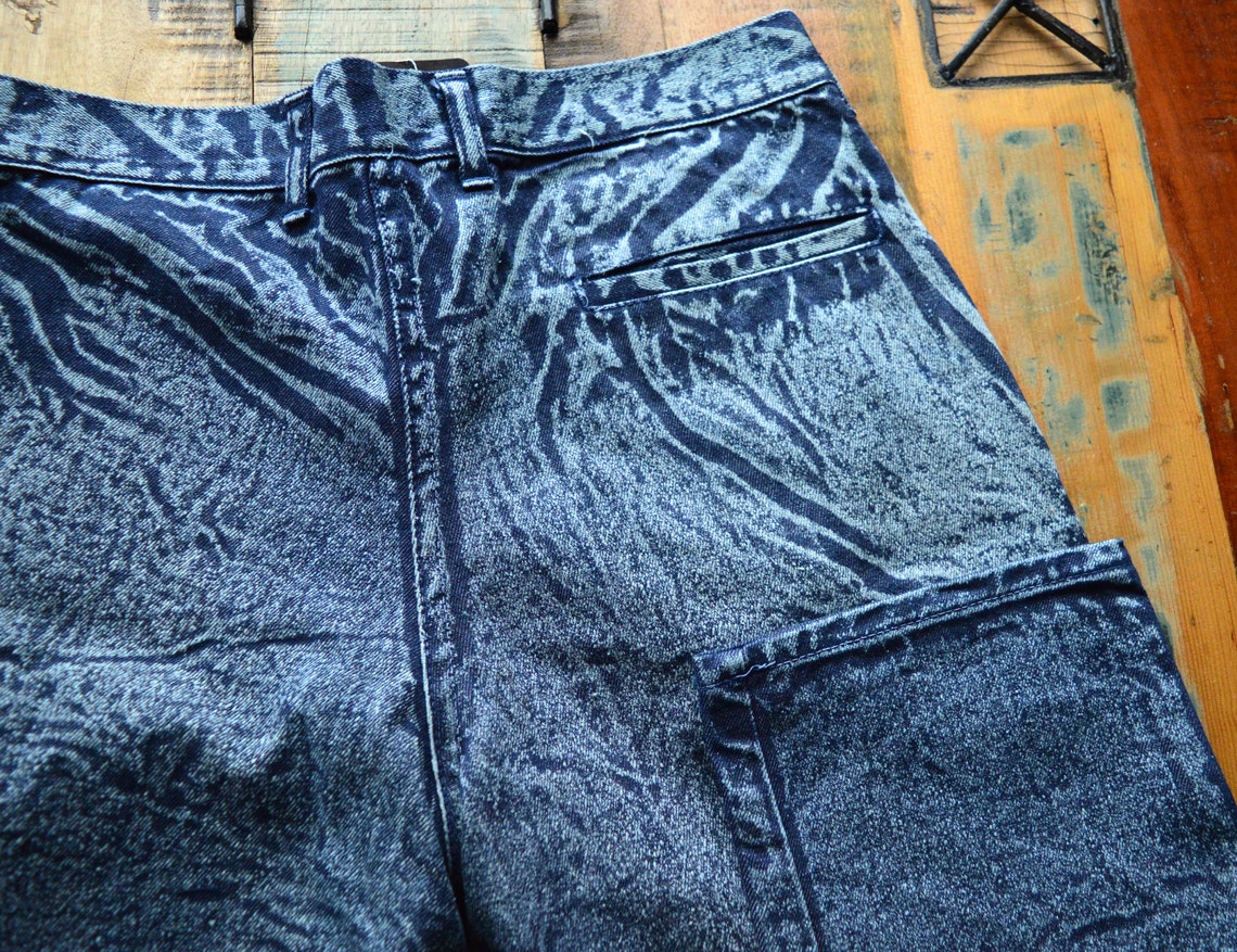 Geradebe Jeans Säure waschen Jeans Vintage hoch taillierte | Etsy