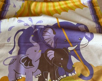Toalla de baño vintage de algodón de la URSS: diseño de elefante retro, decoración infantil de los 80