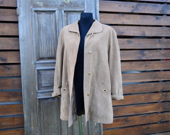 Beige 80s trench coat Vintage parka