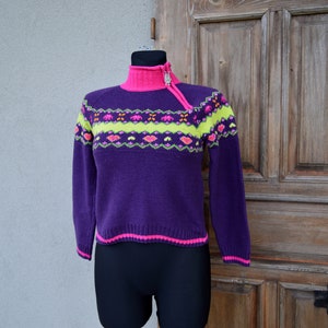 Cottagecore purple sweater. Vintage from 1990 image 2