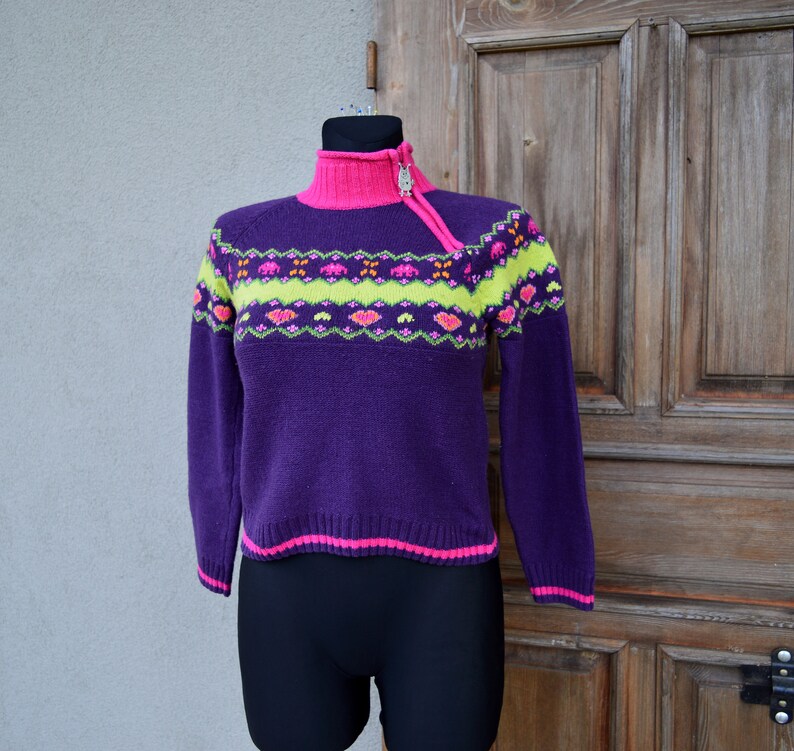 Cottagecore purple sweater. Vintage from 1990 image 2