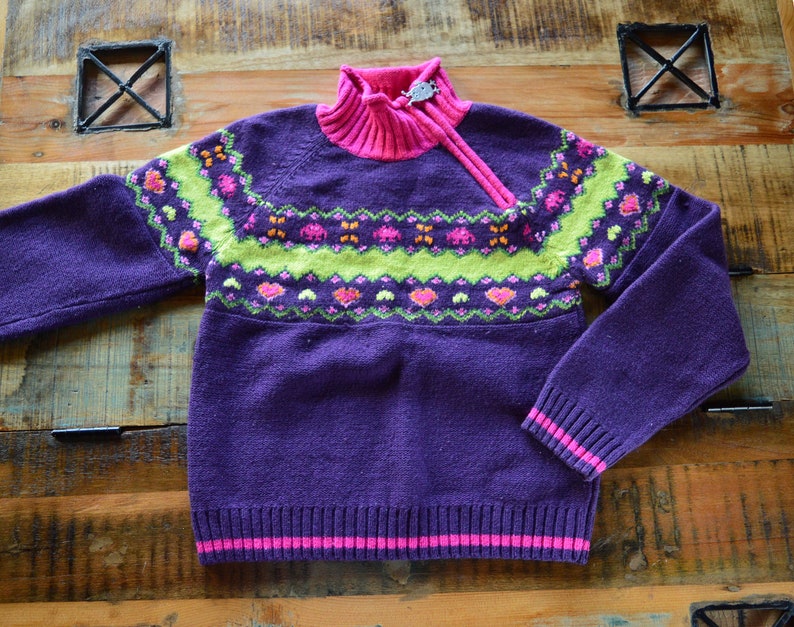 Cottagecore purple sweater. Vintage from 1990 image 1