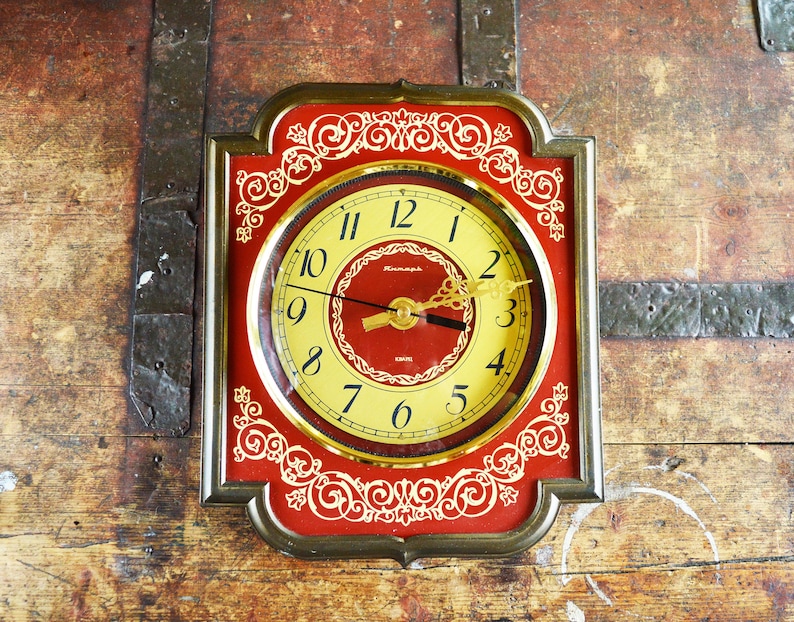 Farmhouse wall clock vintage Wooden clock Cottagecore decor Etsy