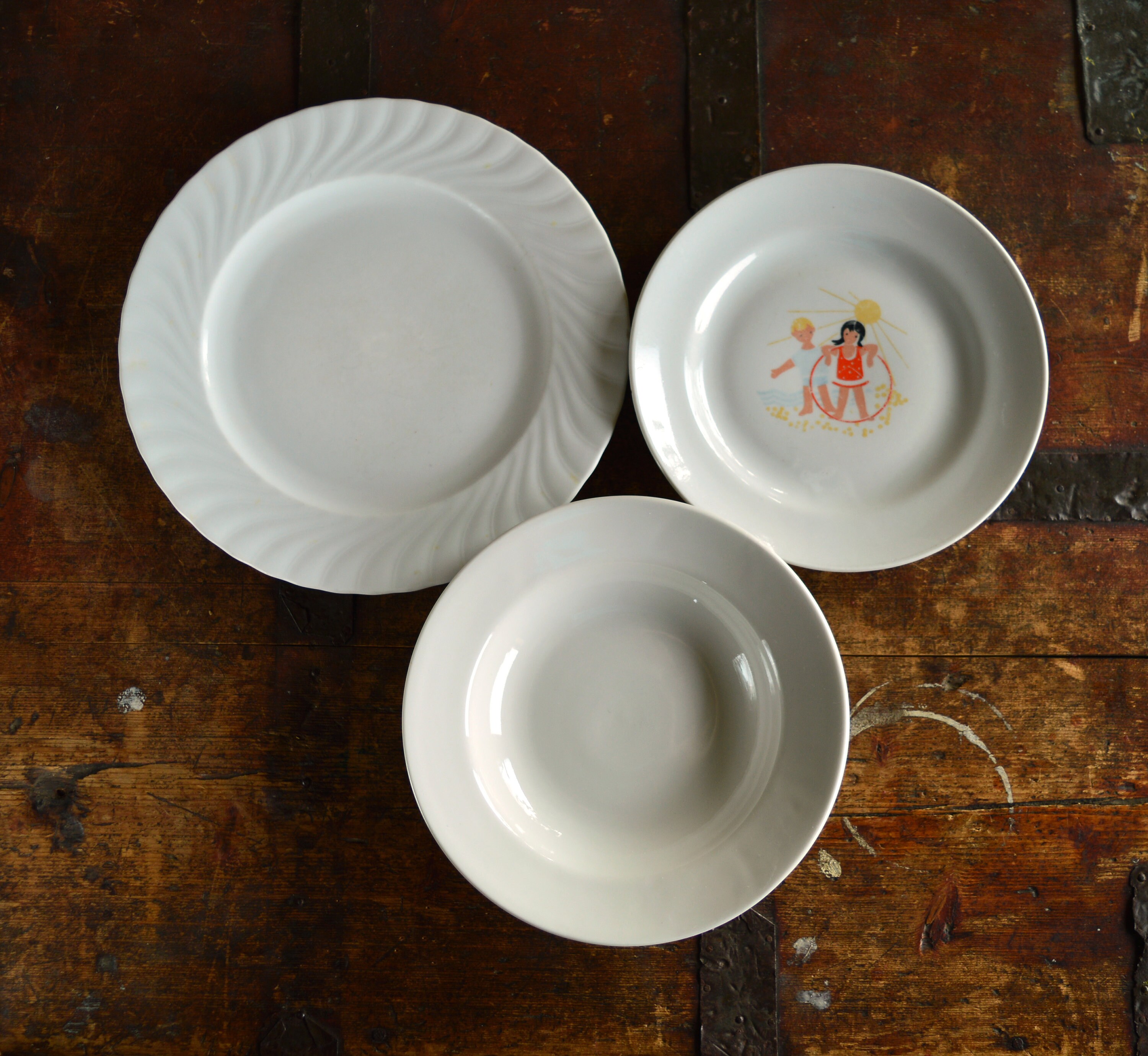 Home & Living 4 mismatched ceramic plates Vintage farmhouse plates for