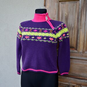 Cottagecore purple sweater. Vintage from 1990 image 8