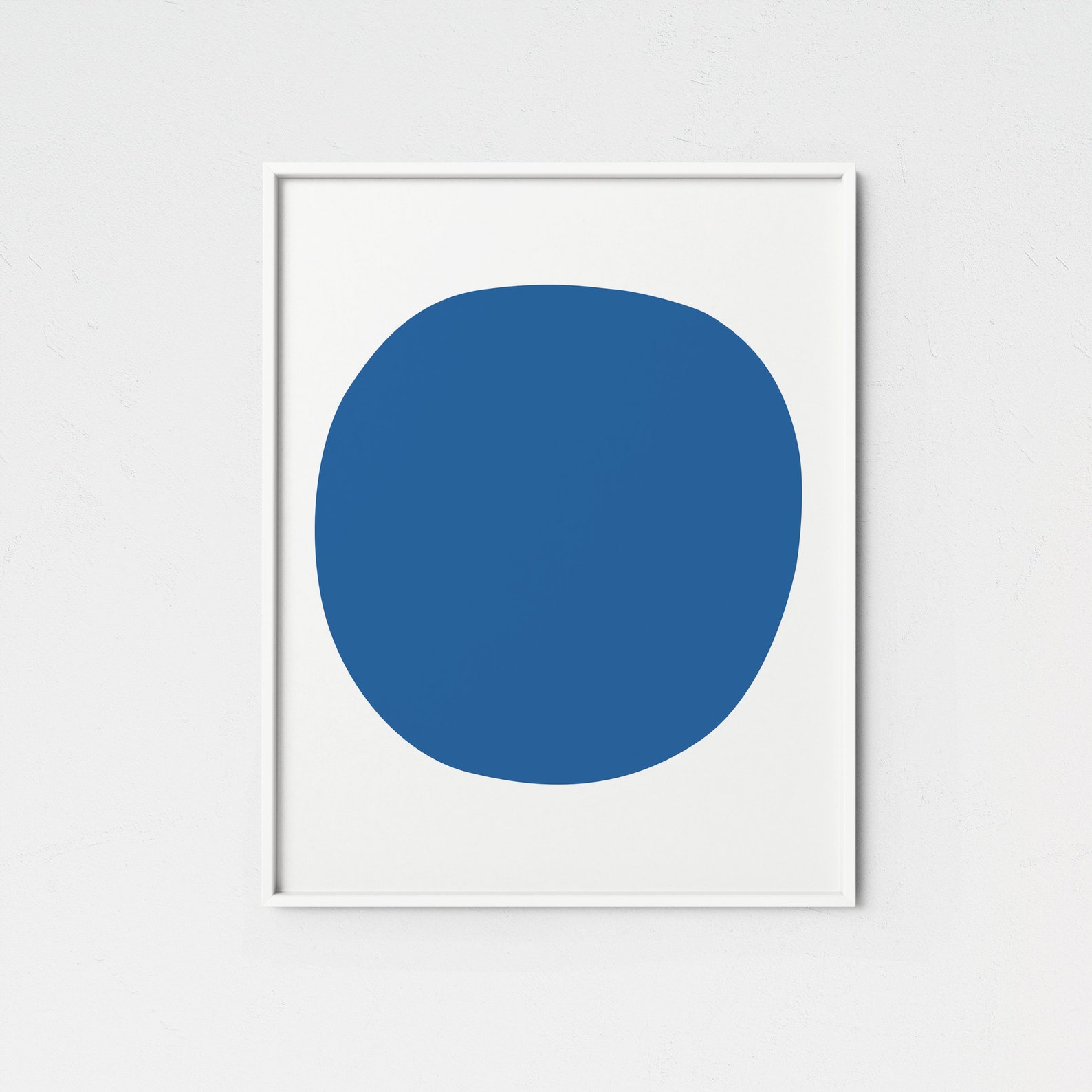 Blue Abstract Circle ART PRINT Modern Print Shapes Modern Etsy UK