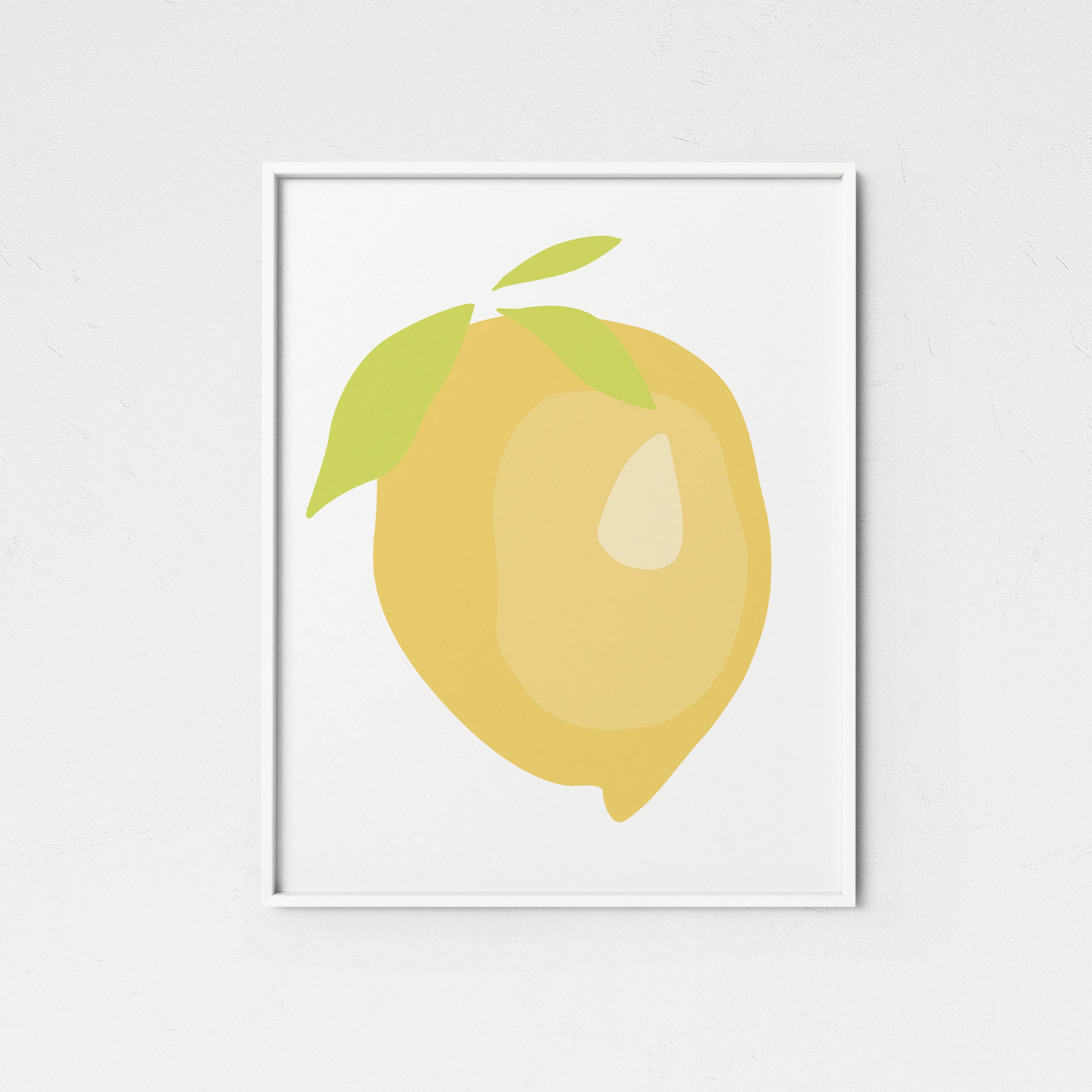 Lemon Yellow Abstract ART PRINT Yellow Abstract Print Etsy