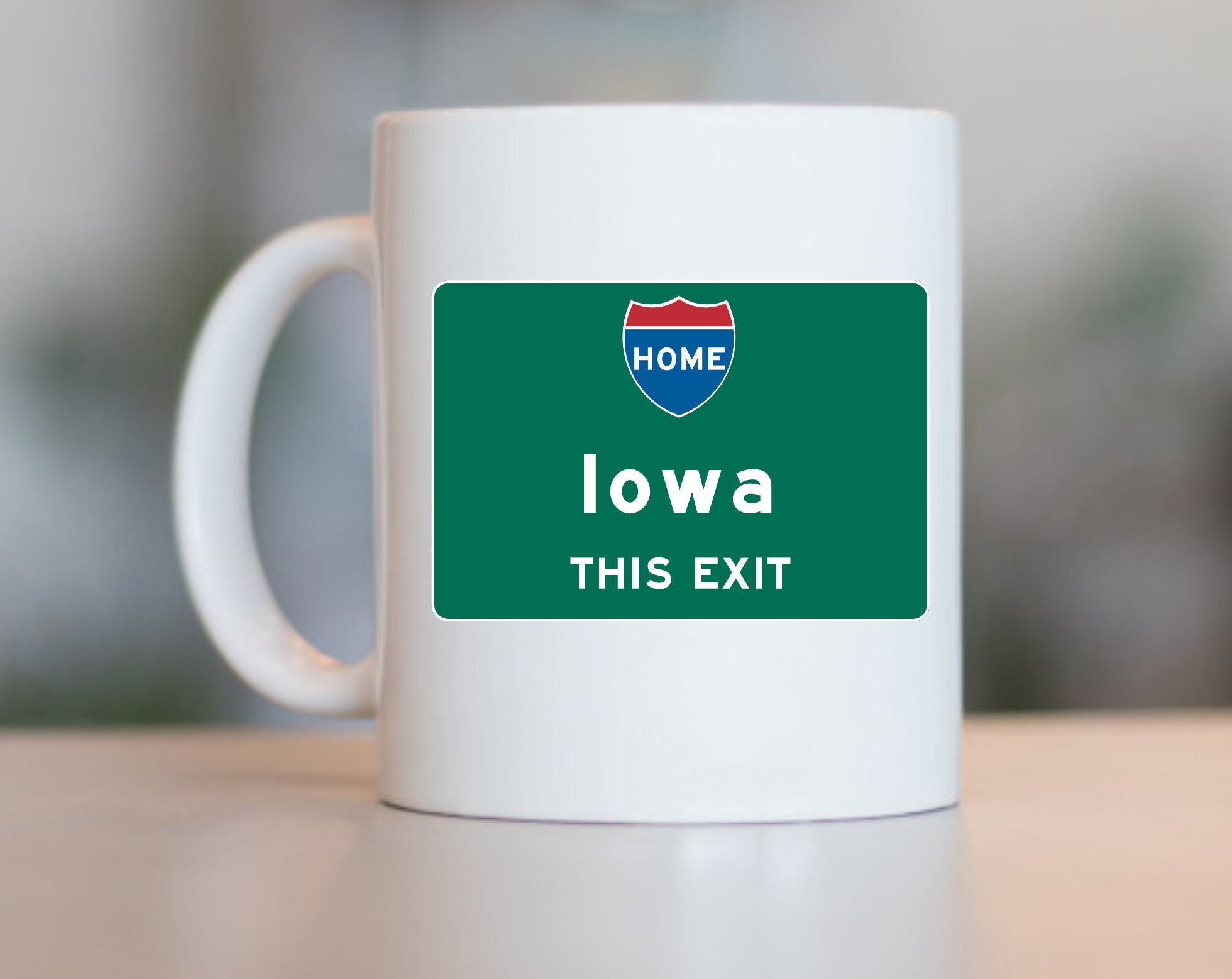 Iowa Gift Mug Iowa Home Gift Iowa State Highway Sign Mug Etsy