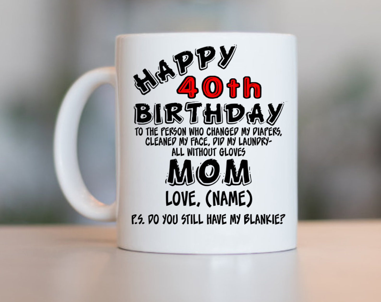 40th birthday gift for Mom 40th Mom birthday mug 40 yr old Etsy