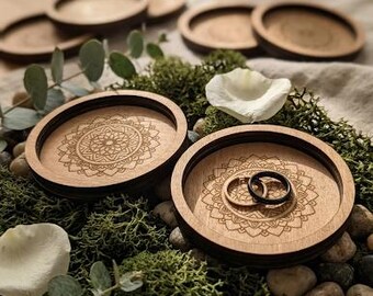 Hand-Stained Basswood Mandala Ring Dish
