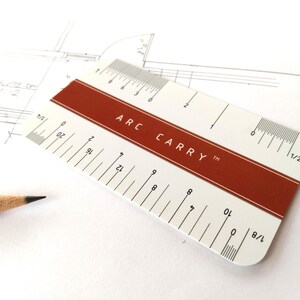 Architect Christmas Card: Arc Carry Scale with Pull Here to Unleash the Architect + Envelope Terracotta