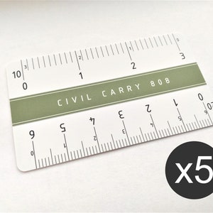 Engineering Scale Ruler 3&quot; - Civil Carry The Mini Wallet Sized Engineering Scale  for your wallet or pocket! 2 Sided Front & Back*PACK OF 5*