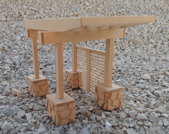 Vintage Architect Hand Crafted Wood Pergola Model: Arts and Crafts Style Design
