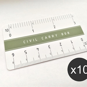 Regla de ingeniería de 3" - Civil Carry ¡La mini balanza de ingeniería del tamaño de una billetera para su billetera o bolsillo! 2 lados delantero y trasero *PAQUETE DE 10*