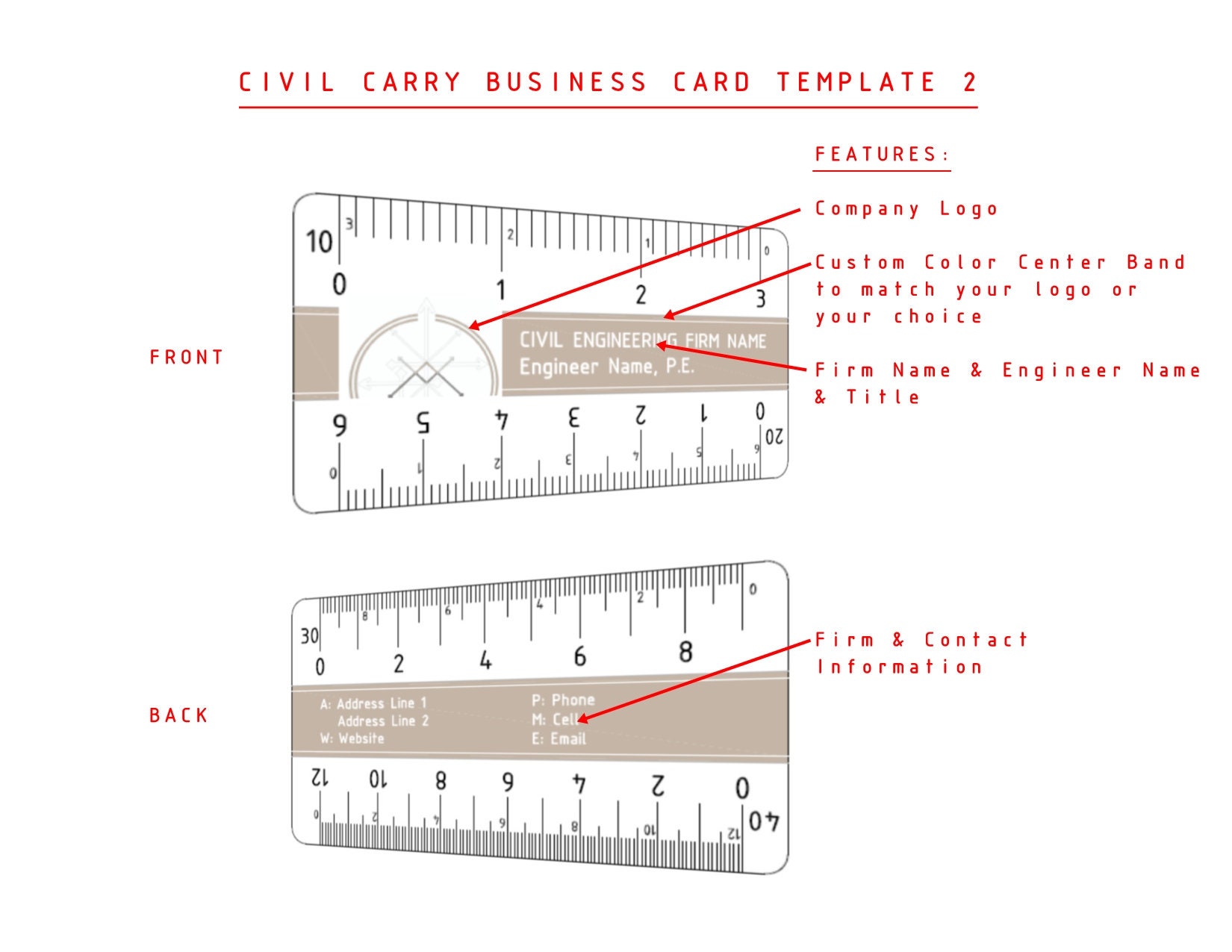 Engineer Scale Business Cards: Personalized Mini Ruler Plastic Scales ...
