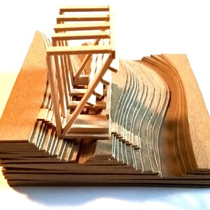 Vintage Architectural Topographic Model Hand Crafted by Architectural Office