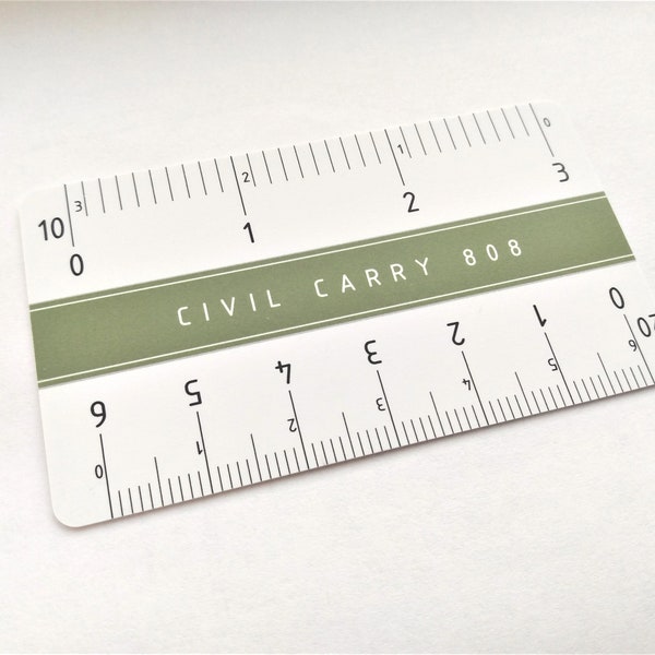 Engineering Scale Ruler 3" - Civil Carry The Mini Wallet Sized Engineering Scale  for your wallet or pocket! 2 Sided Front & Back