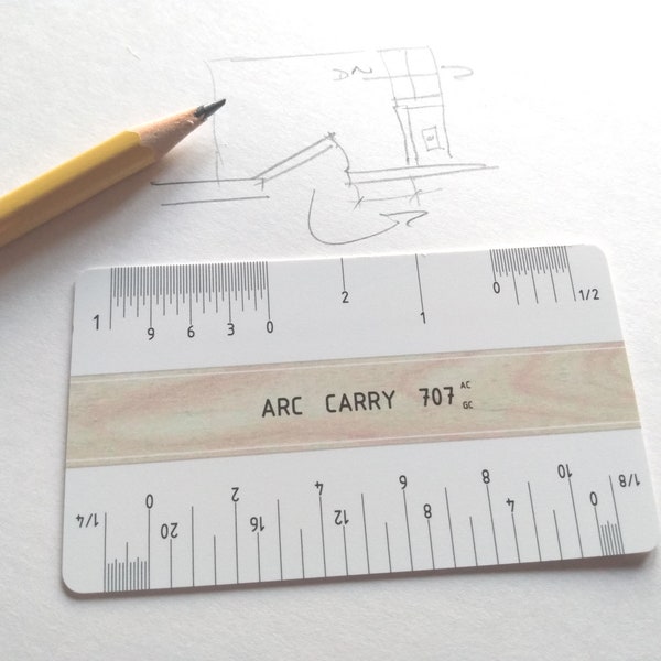 Architectural Scale Ruler 3" -Arc Carry The Mini Wallet Sized Architect Scale For Architects, Engineers, Interior Designers, Builders & More