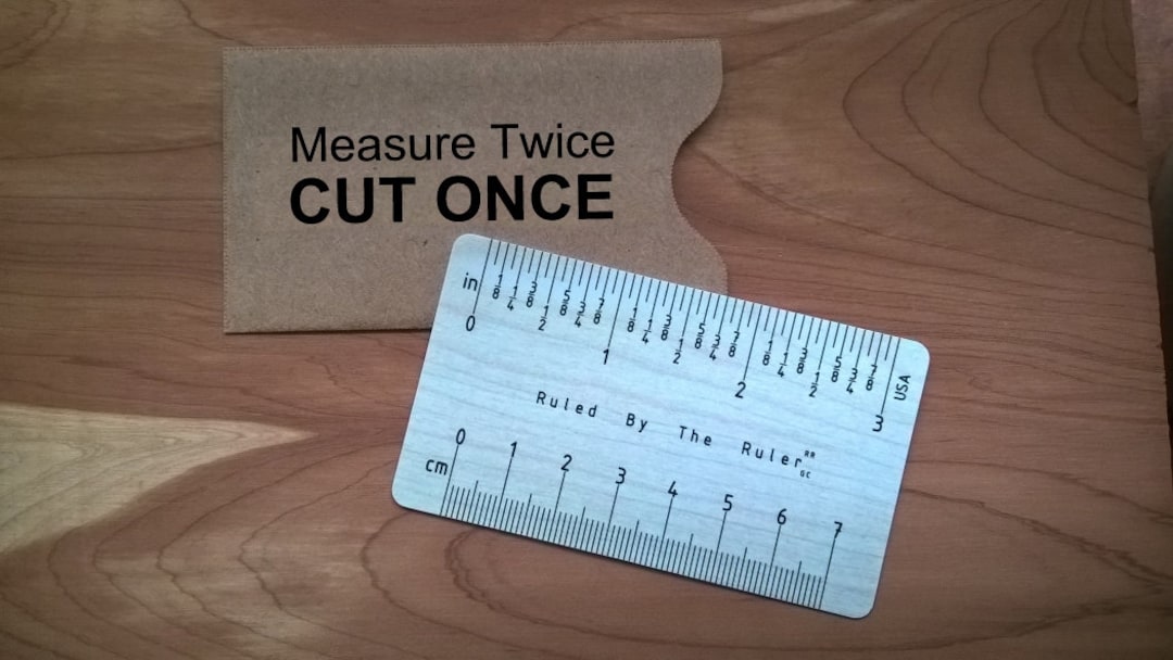 Measure Twice, Cut Once: 3 Inch Wallet Size Ruler With Envelope - Etsy