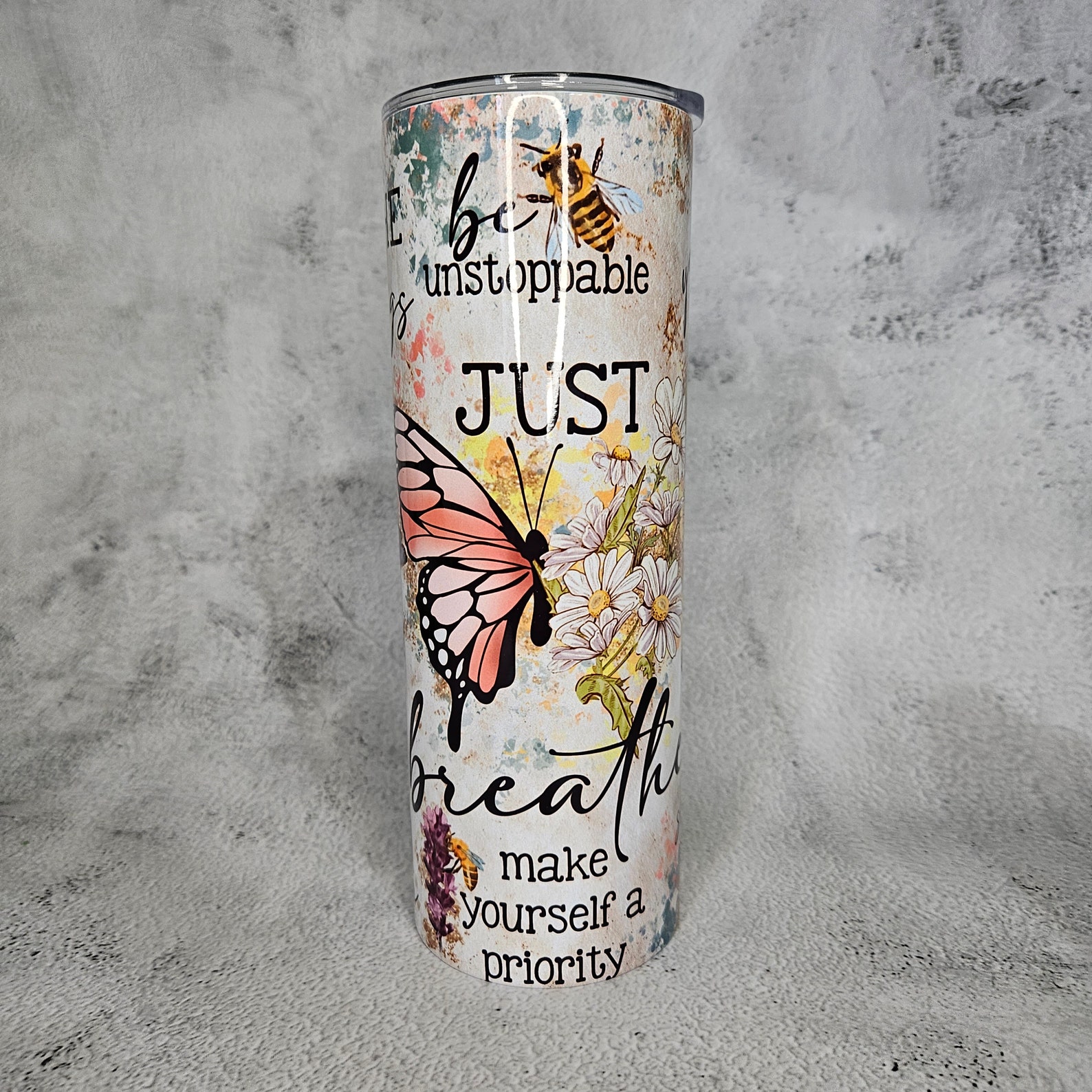Inspirational Tumblers, 20oz Tumblers, Just Breathe Tumbler